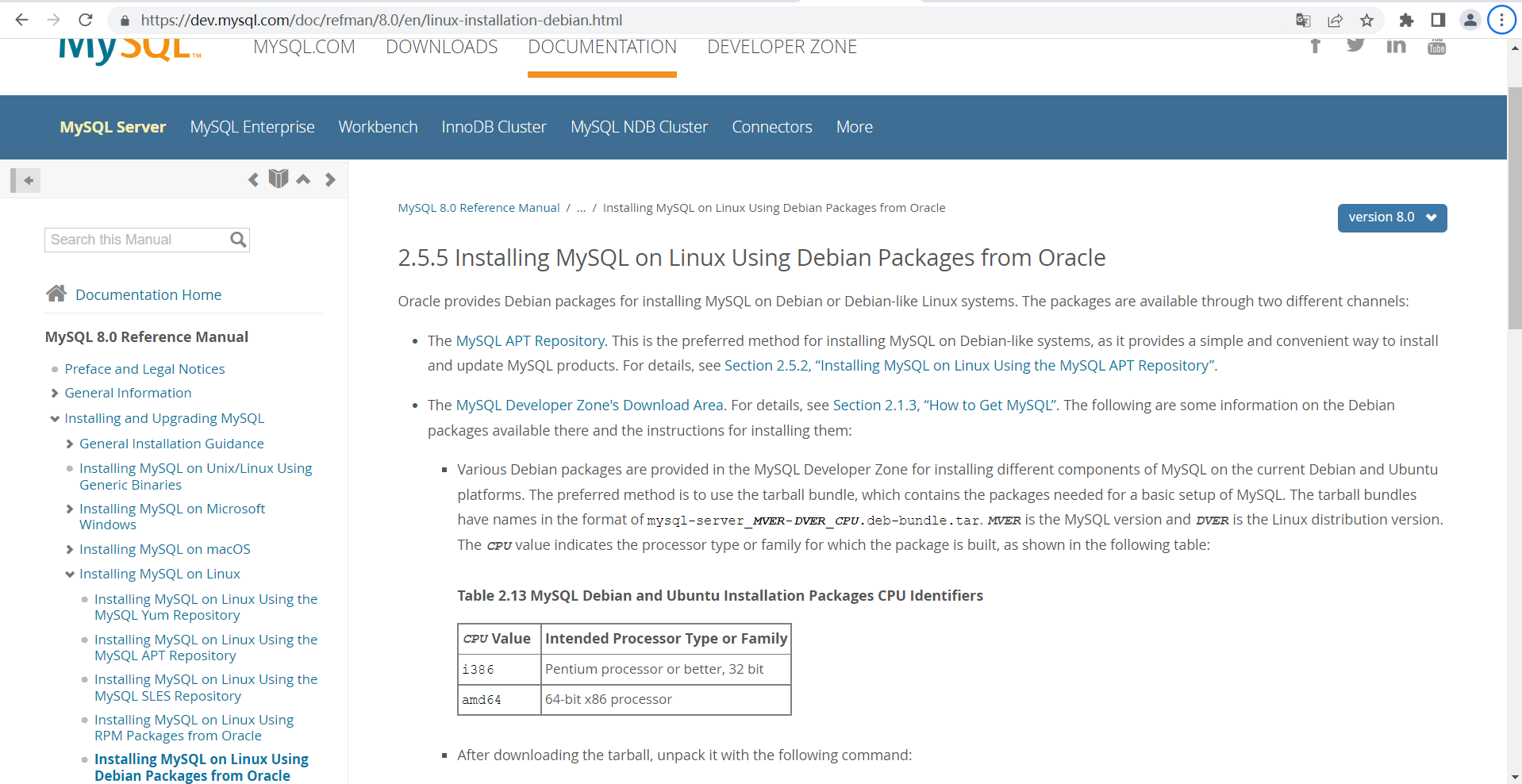 Debian11 安装 MySQL8